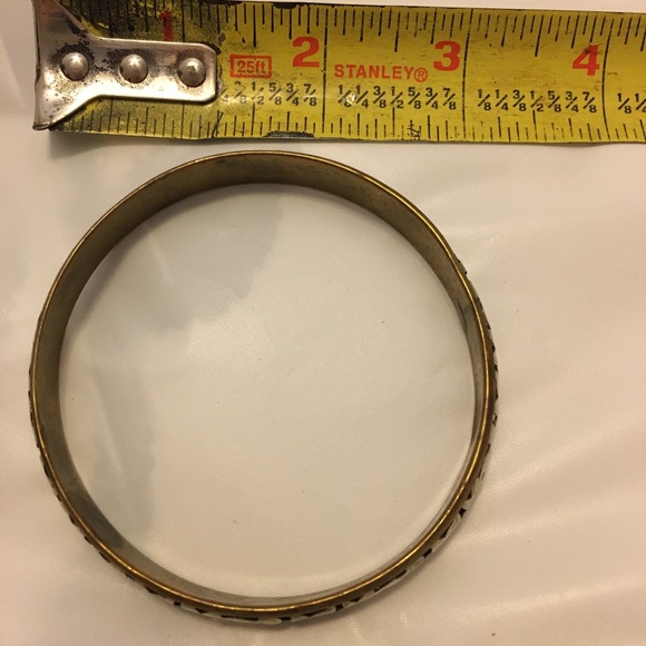 ✨HP✨Vintage Silver and Brass Floral Bangle Bracelet - Picture 6 of 7